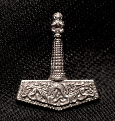 Silver Thor's Hammer with dogs of war - NS40