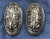 Blackened Silver-Plated Viking Ribe Turtle Brooches - TB-27