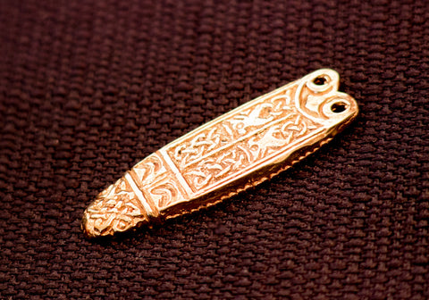 Belt tip - Saxon, ornate design with knot work - B-65