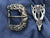 Blackened Silver-Plated Saxon Stag Belt Set W01B57