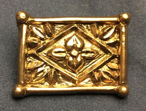 Later Medieval rectangular belt mount with flowers - Z-95